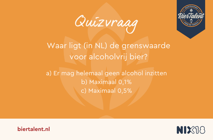 Waar ligt in Nederland de grenswaarde voor alcoholvrij bier?